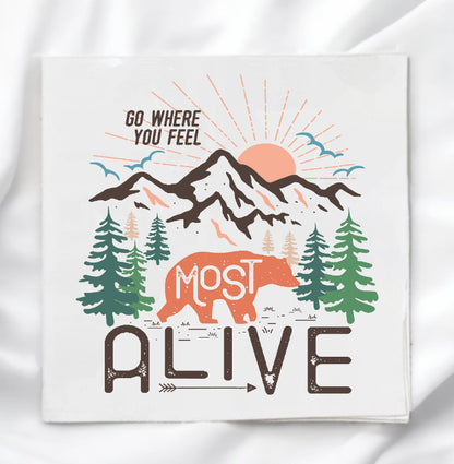 Mountain Bear Fabric Panel Quilt Block
