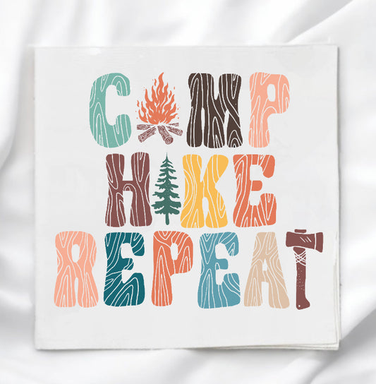 Camp Hike Repeat Fabric Panel Quilt Block
