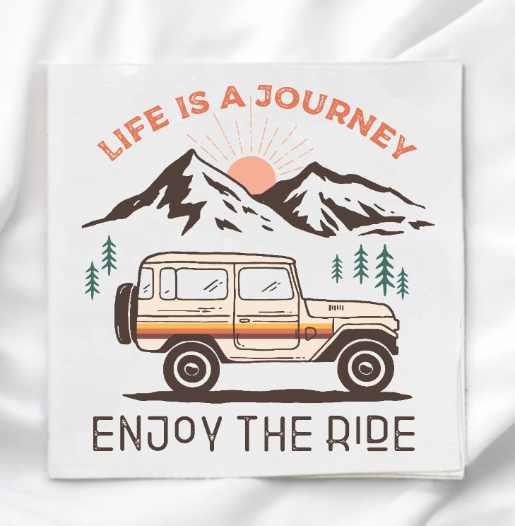 Life Is A Journey Fabric Panel Quilt Block