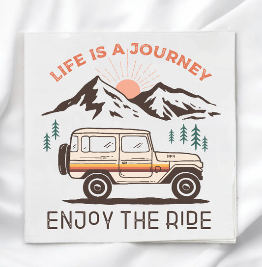 Life Is A Journey Fabric Panel Quilt Block