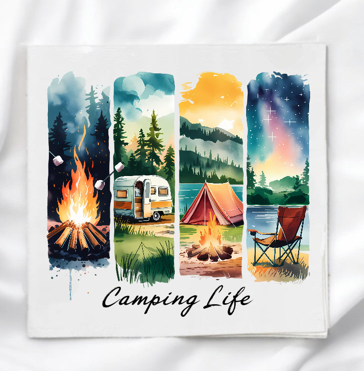 Camping Life Fabric Panel Quilt Block