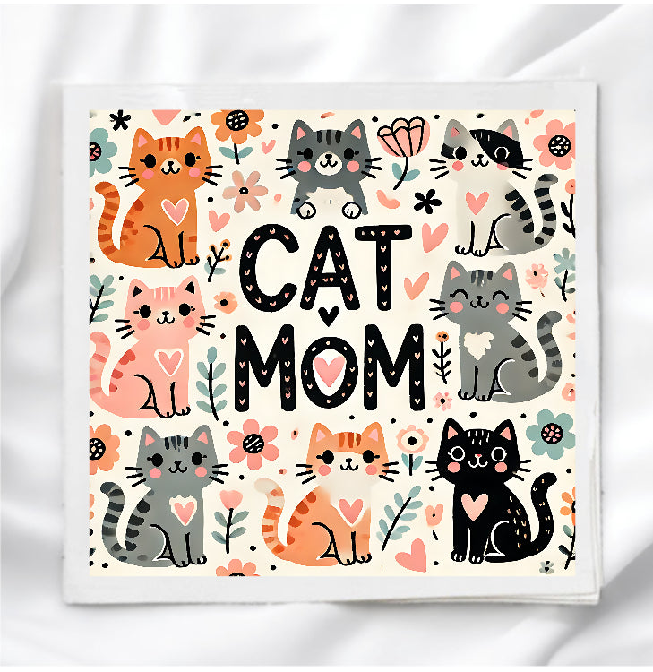 Cat Mom Fabric Panel Quilt Block