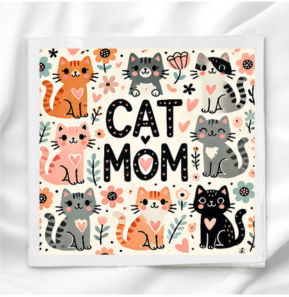 Cat Mom Fabric Panel Quilt Block