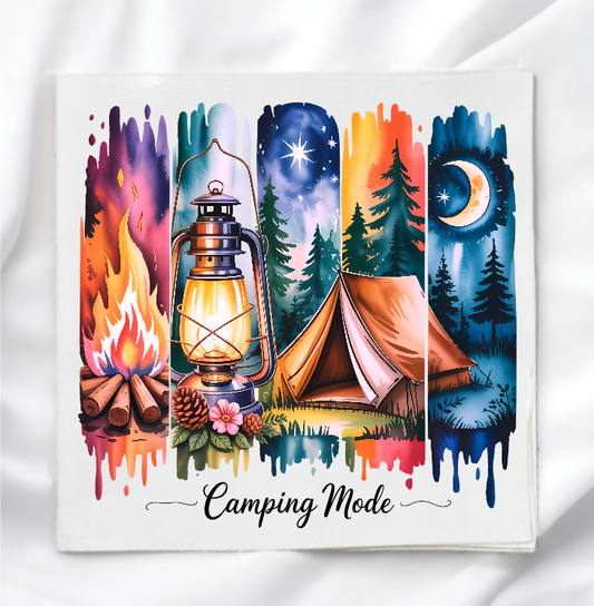Camping Mode Fabric Panel Quilt Block