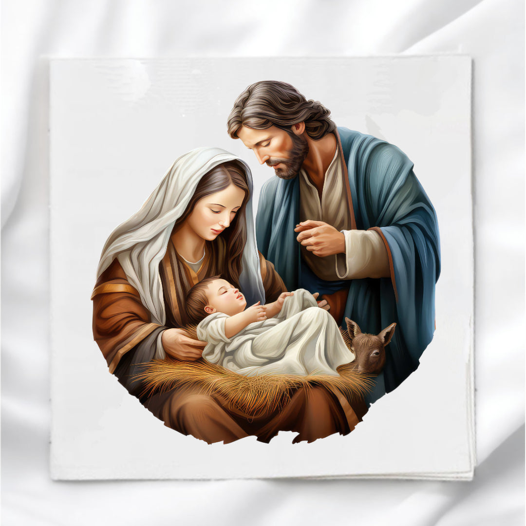 Christmas Nativity Fabric Panel Quilt Block