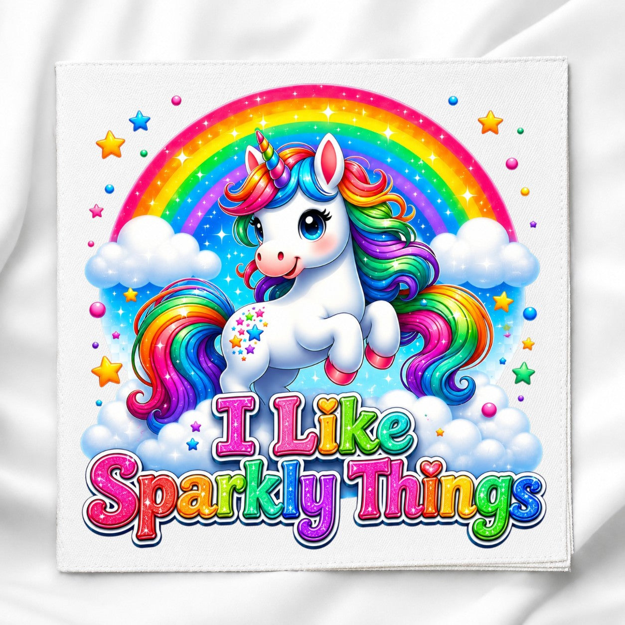 Sparkly Unicorn Fabric Panel Quilt Block