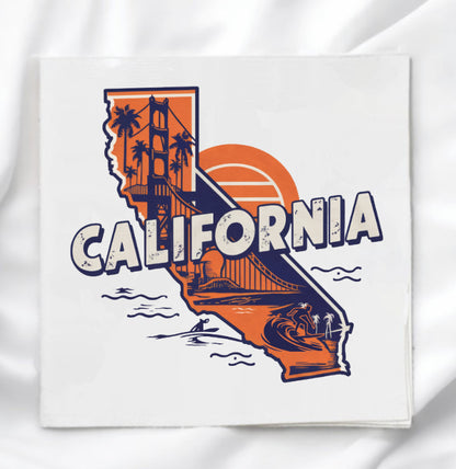 California Fabric Panel Quilt Block