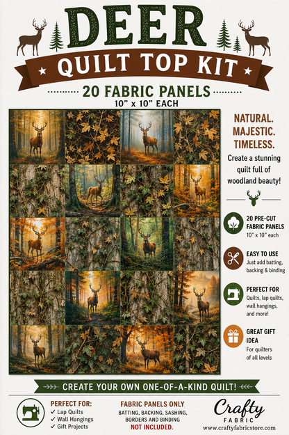 Deer DIY Quilt Top Kit for Beginners | Sew A Quilt
