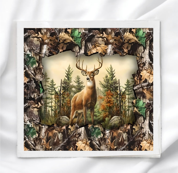Deer In The Woods Fabric Panel Quilt Block