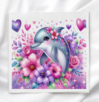 Dolphin Fabric Panel Quilt Block