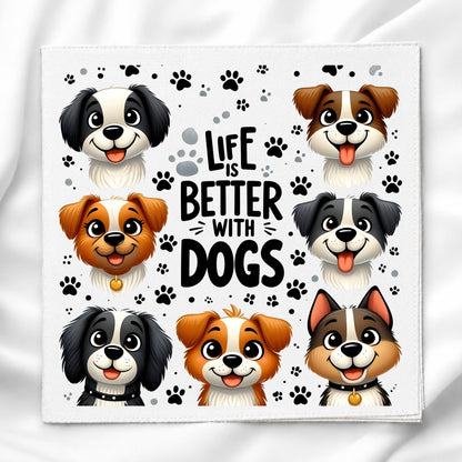 Life Is Better With Dogs Fabric Panel Quilt Block