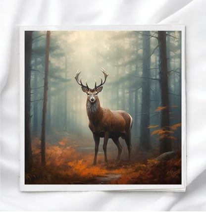 Deer In Woods Fabric Panel Quilt Block