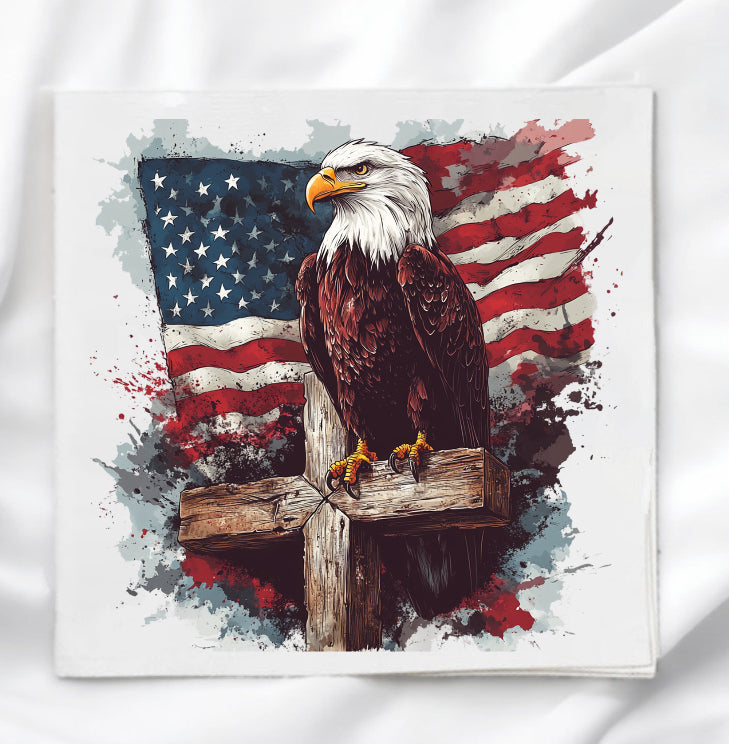 Patriotic Eagle Fabric Panel Quilt Block