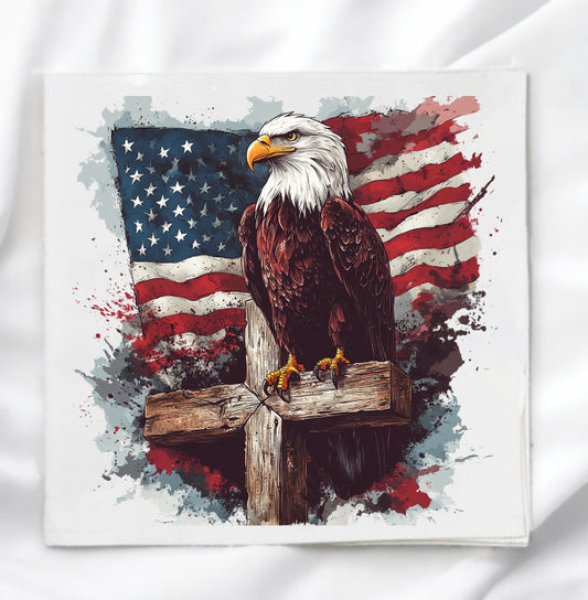 Patriotic Eagle Fabric Panel Quilt Block