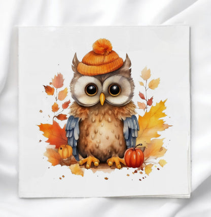 Fall Owl Fabric Panel Quilt Block