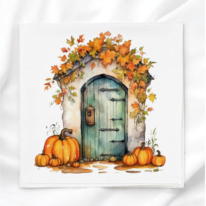 Fall Door Fabric Panel Quilt Block