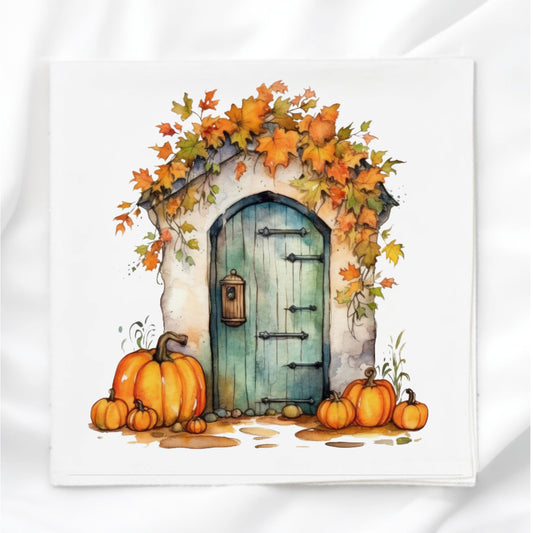 Fall Door Fabric Panel Quilt Block