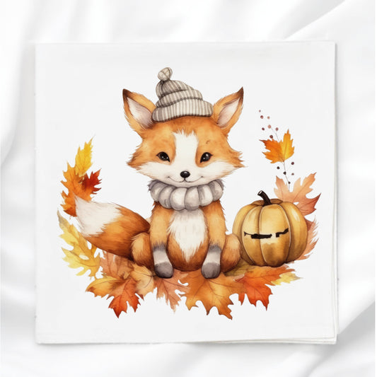 Fall Fox Fabric Panel Quilt Block