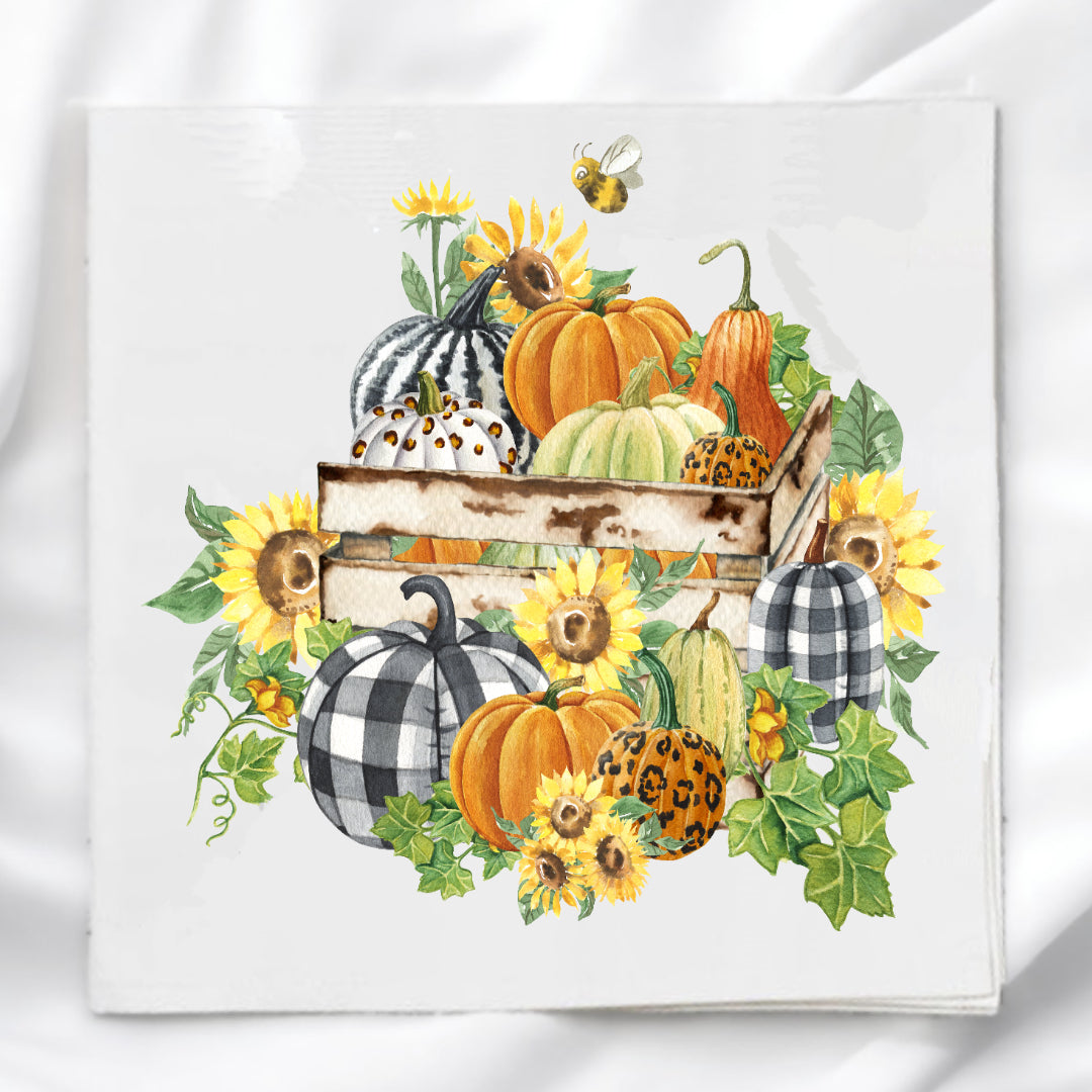 Fall Pumpkins Fabric Panel Quilt Block