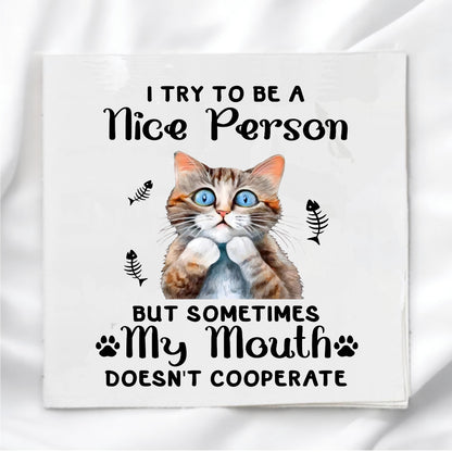 Funny Cat Humor Fabric Panel Quilt Block