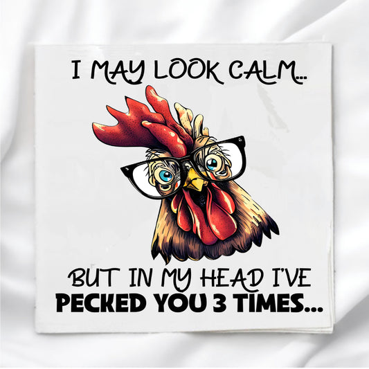 Funny Chicken Humor Fabric Panel Quilt Block