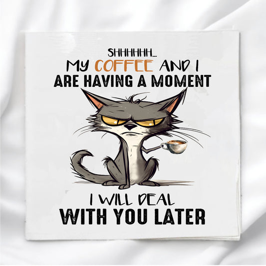 Funny Cat Humor Fabric Panel Quilt Block