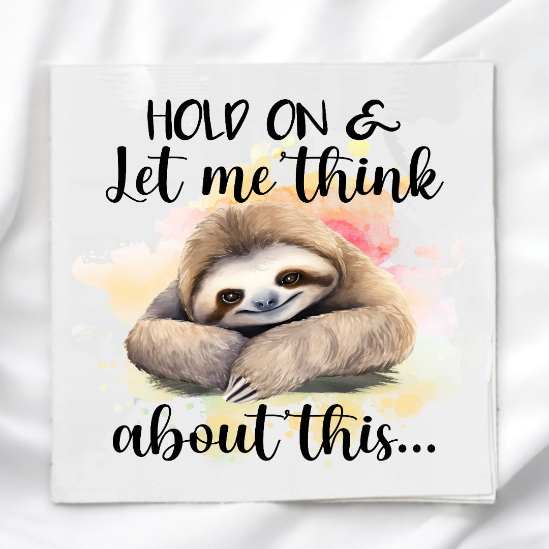 Funny Sloth Humor Fabric Panel Quilt Block