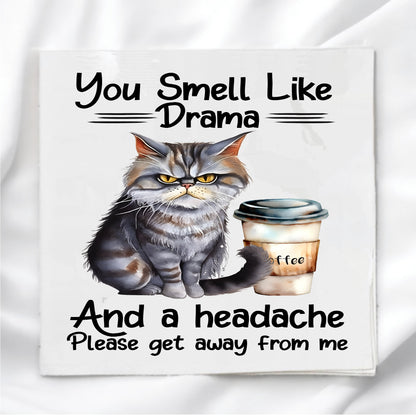 Funny Cat Humor Fabric Panel Quilt Block