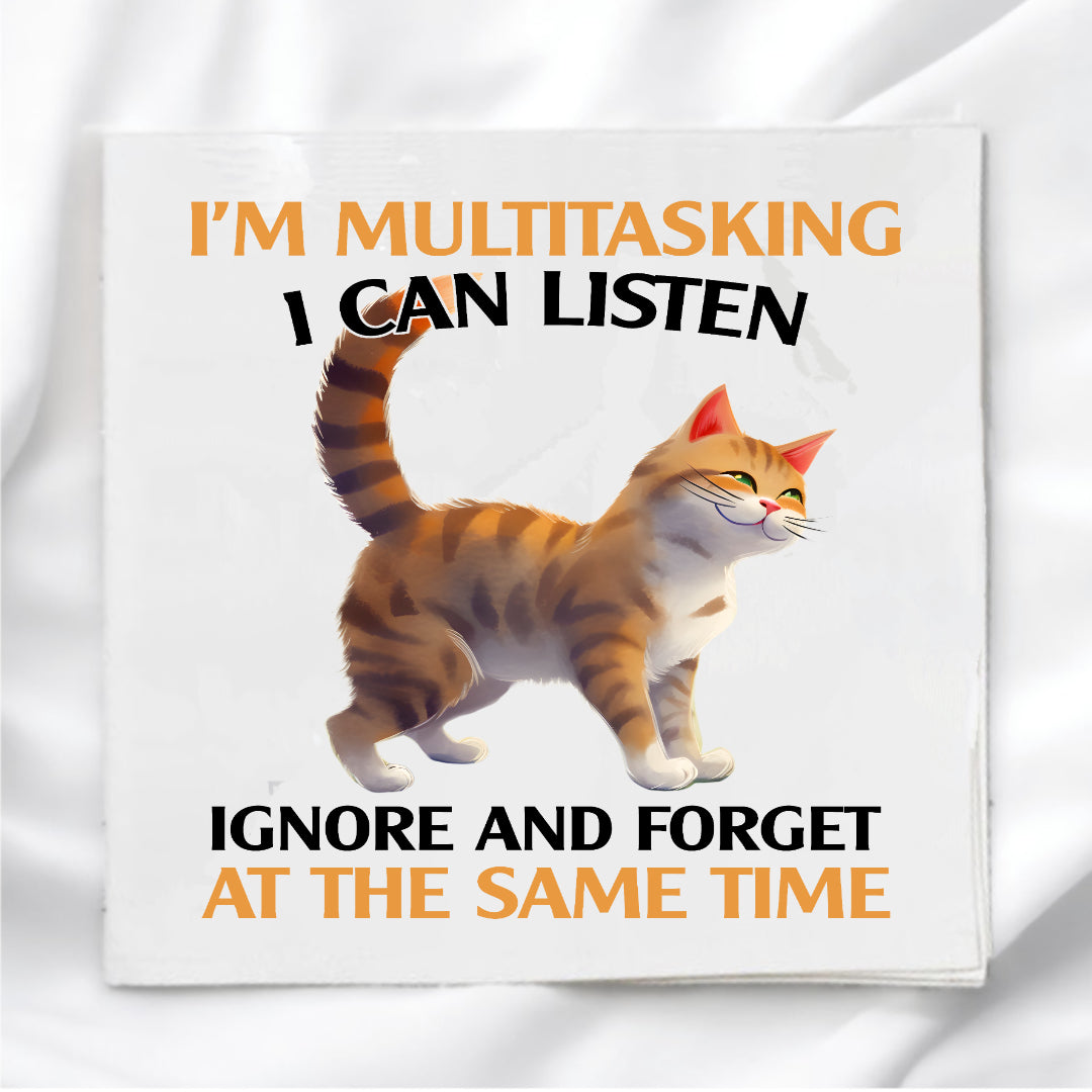 Funny Cat Humor Fabric Panel Quilt Block