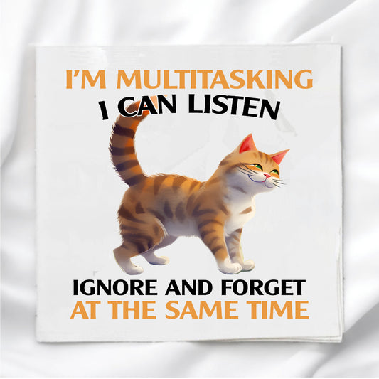 Funny Cat Humor Fabric Panel Quilt Block