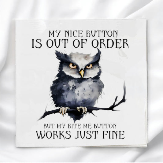 Funny Owl Humor Fabric Panel Quilt Block