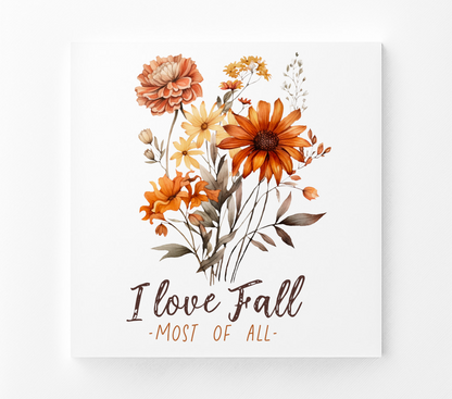 I Love Fall Fabric Panel Quilt Block