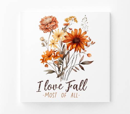 I Love Fall Fabric Panel Quilt Block