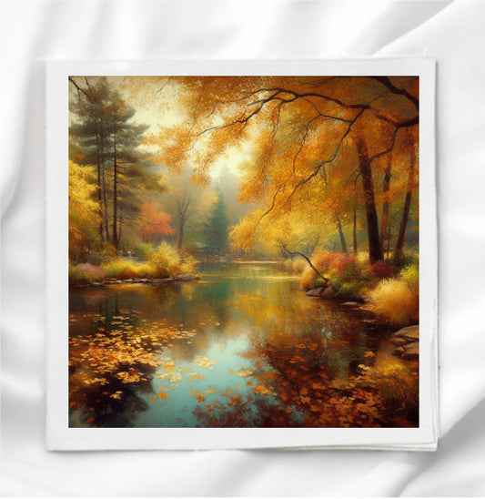 Fall Scenery Fabric Panel Quilt Block