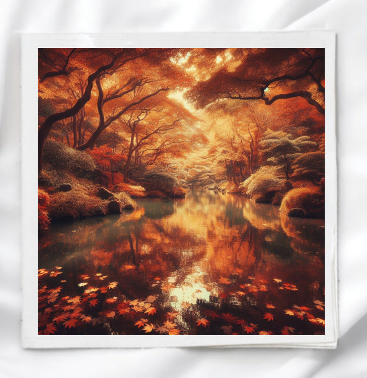 Fall Scenery Fabric Panel Quilt Block