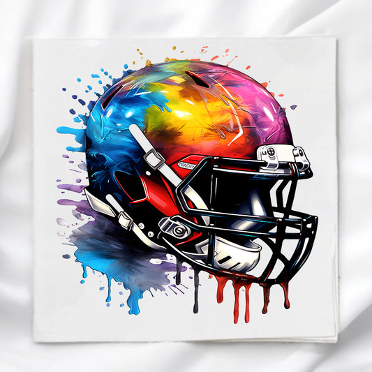 Football Helmet Fabric Panel Quilt Block