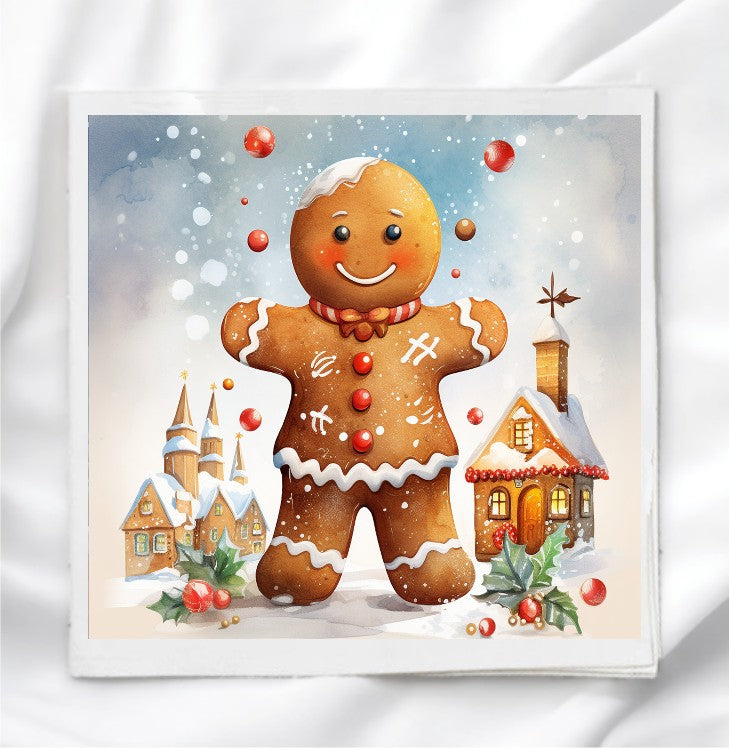 Gingerbread Man Fabric Panel Quilt Block