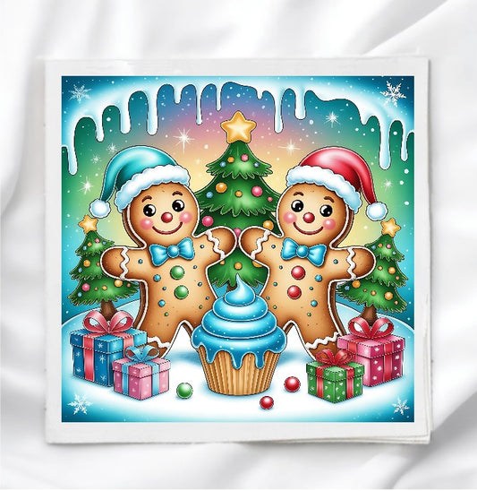 Gingerbread Man Fabric Panel Quilt Block