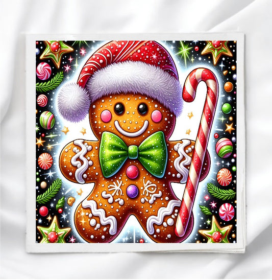 Gingerbread Man Fabric Panel Quilt Block