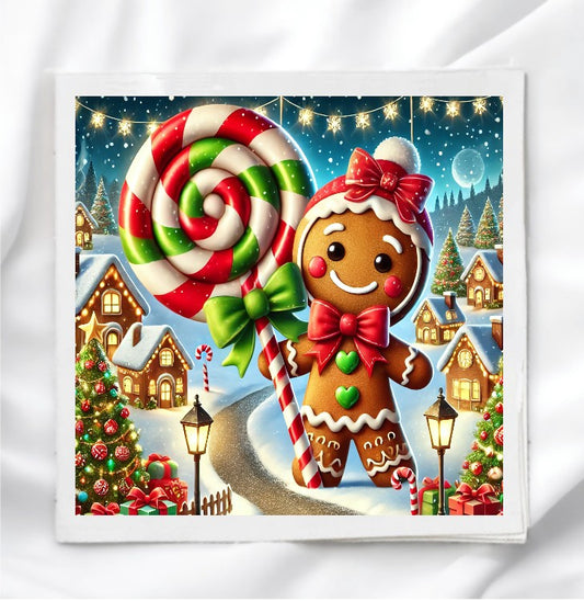Gingerbread Man Fabric Panel Quilt Block