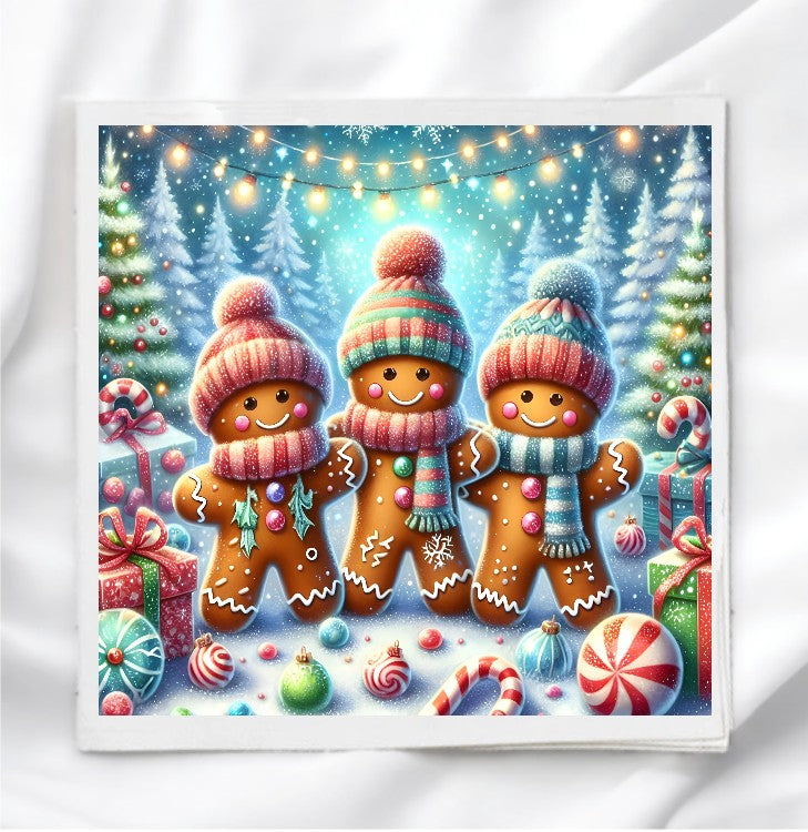 Gingerbread Man Fabric Panel Quilt Block