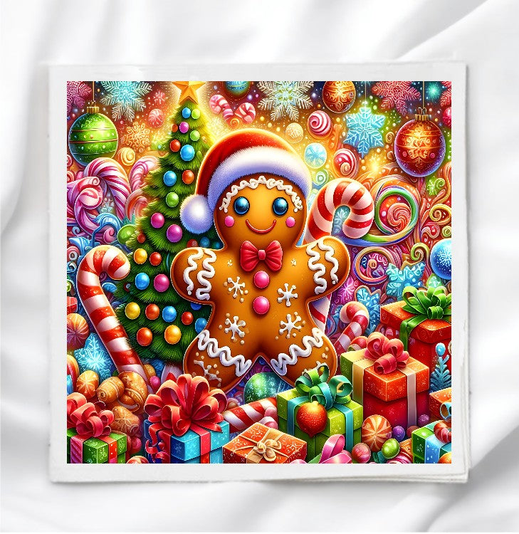 Gingerbread Man Fabric Panel Quilt Block