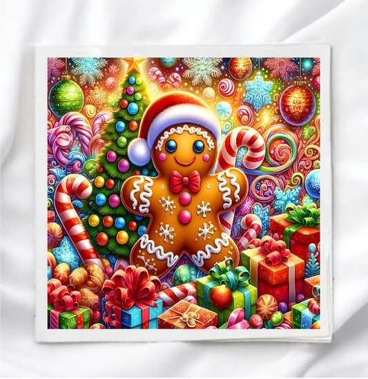 Gingerbread Man Fabric Panel Quilt Block