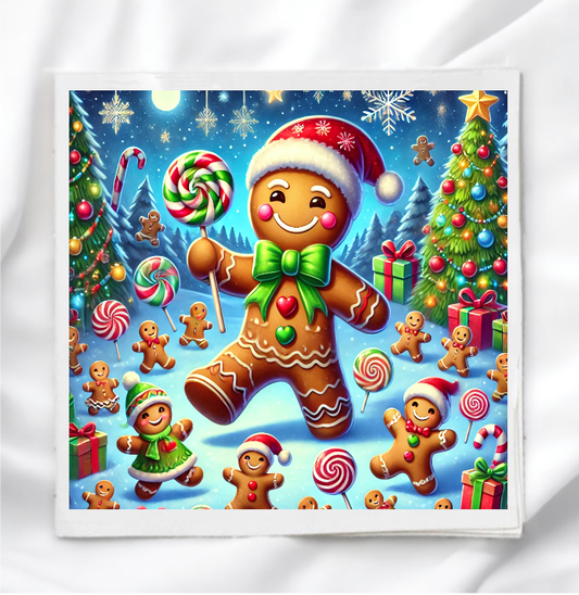 Gingerbread Man Fabric Panel Quilt Block