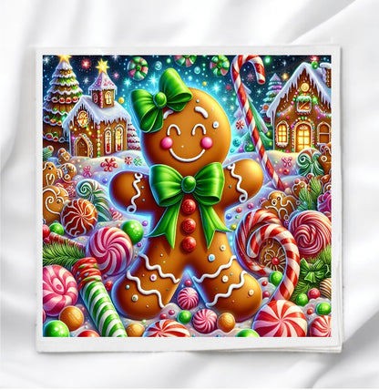 Gingerbread Man Fabric Panel Quilt Block