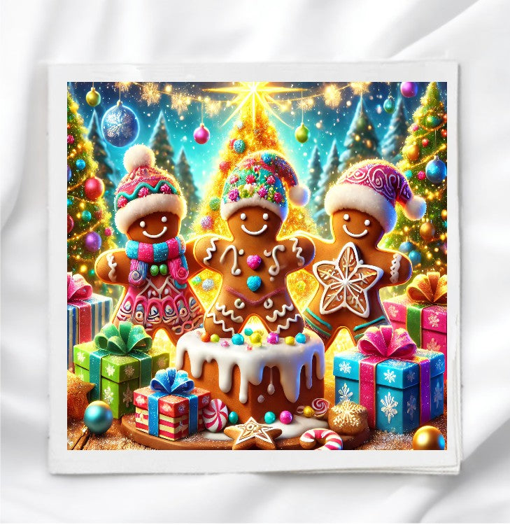 Gingerbread Man Fabric Panel Quilt Block