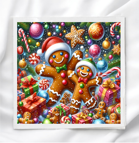 Gingerbread Man Fabric Panel Quilt Block