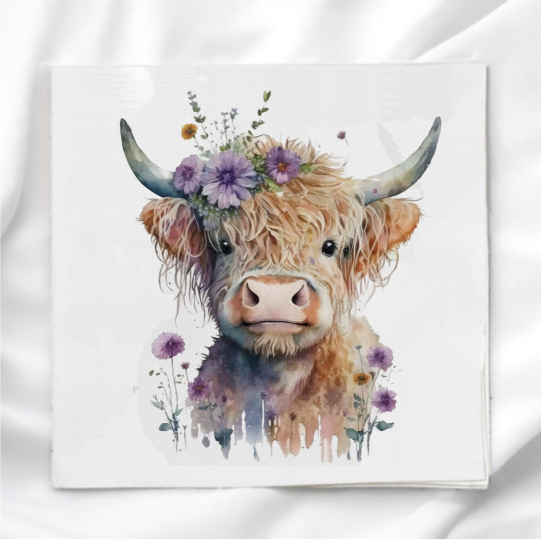 Highland Cow Fabric Panel Quilt Block