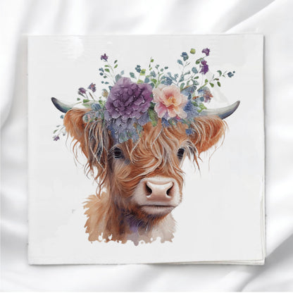 Highland Cow Fabric Panel Quilt Block