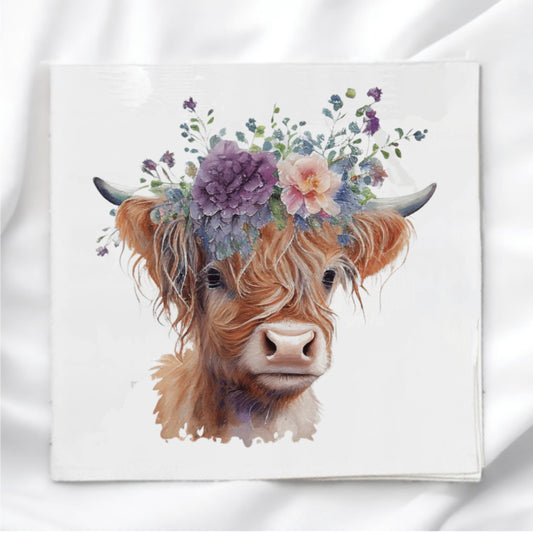 Highland Cow Fabric Panel Quilt Block